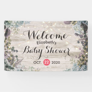 Babydusche Chic florale String Lights Rustikales H Banner
