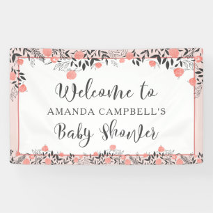 Babydusche Chic Rose Gold Blush Begrüßung Banner