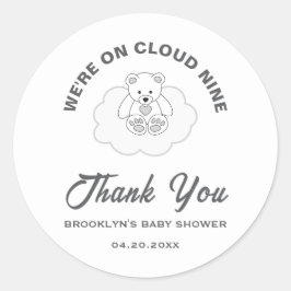 Babydusche Cloud Nine Teddy Bear Geschlecht neutra Runder Aufkleber