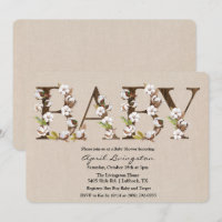 Babydusche Cotton Alphabet Einladung