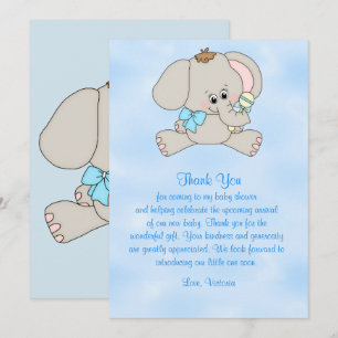 Babydusche Danke Baby Elephant Einladung