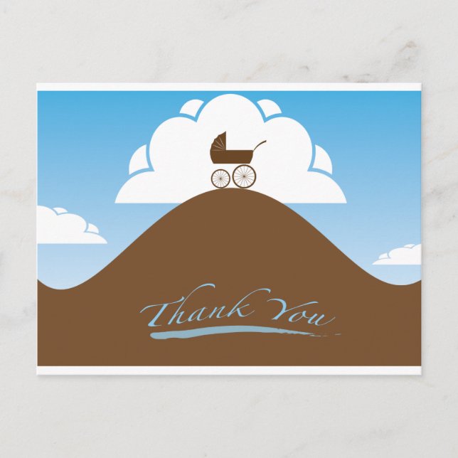 Babydusche danke blau postkarte (Vorderseite)