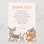 Babydusche Danke, Card Woodland Dankeskarte<br><div class="desc">Eine tolle niedliche und lustige Babydusche. Wir danken Ihnen für Ihren Besuch!</div>