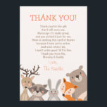 Babydusche Danke, Card Woodland Dankeskarte<br><div class="desc">Eine tolle niedliche und lustige Babydusche. Wir danken Ihnen für Ihren Besuch!</div>