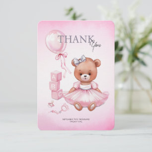 Babydusche Danke, Cards Teddybär. Dankeskarte