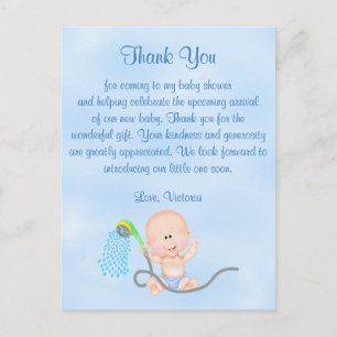 Babydusche Danke, es ist ein Baby Boy Postkarte