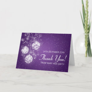 Babydusche Danke Festive Baubles Lila