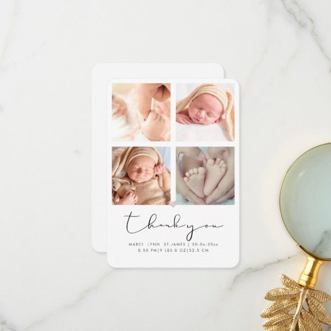 Babydusche Danke Fotos Ankündigung (Vorderseite/Rückseite Beispiel)