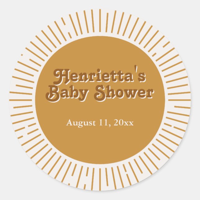 Babydusche Danke, hier kommt der Sohn. Runder Aufkleber (Vorderseite)