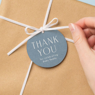 Babydusche danke Ihnen chambrablau Geschenkanhänger