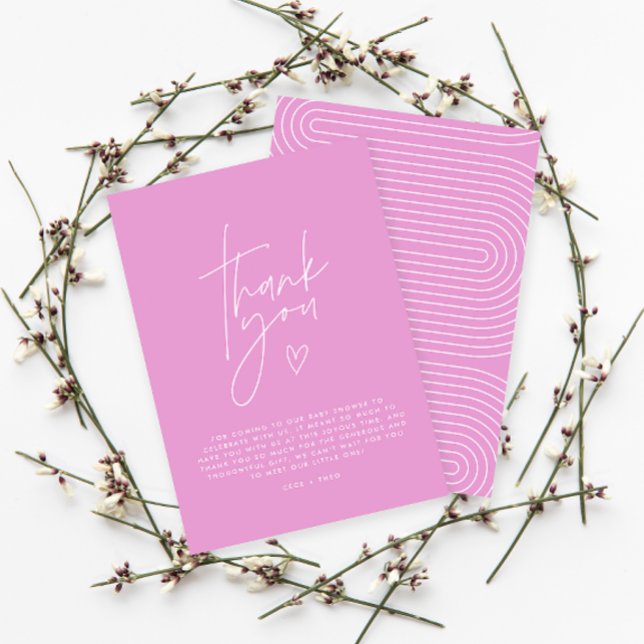 Babydusche danke Ihnen für die rosa elegante Moder Einladung (Von Creator hochgeladen)