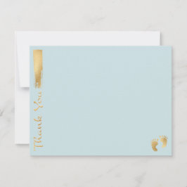 Babydusche Danke Karte, "Blau/Gold"