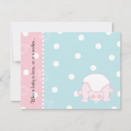 Babydusche Danke Karte, Blau/Rosa Flüchtige Blick-