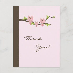Babydusche Danke-Karte (Mädchen) Postkarte