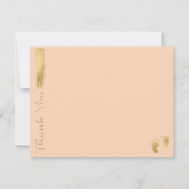 Babydusche Danke Karte, "Pink/Gold"