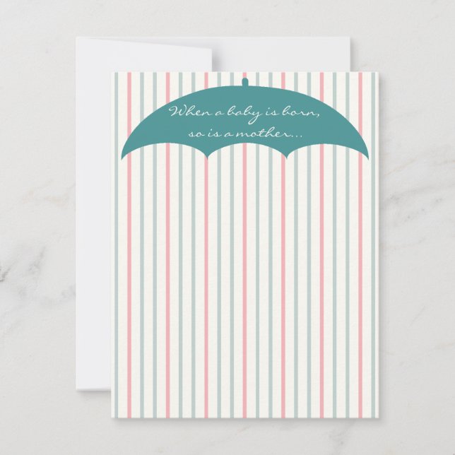 Babydusche Danke-Karte, "Watermelon Umbrella" Dankeskarte (Vorderseite)