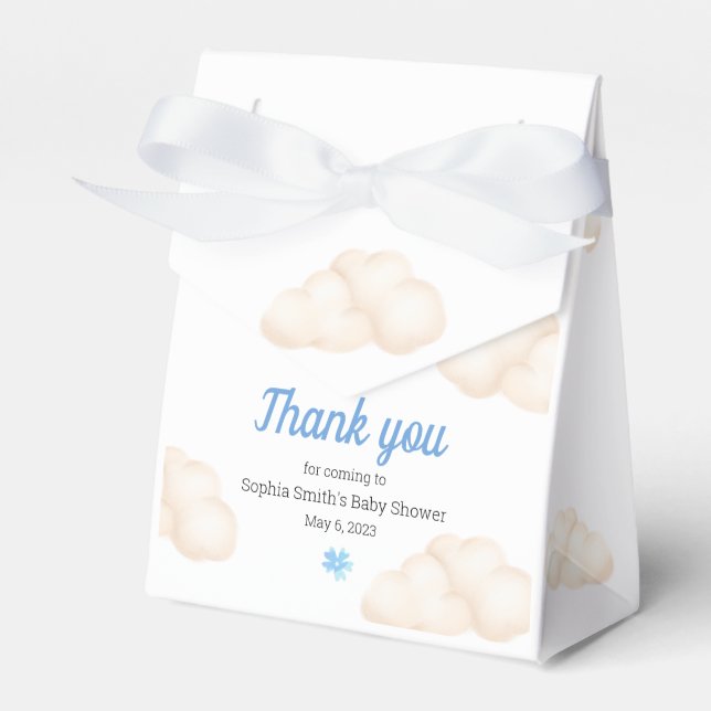 Babydusche Danke Whimsical Floating Kitten Geschenkschachtel (Vorderseite)