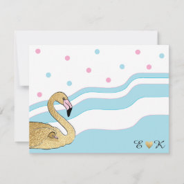 Babydusche Dankeschön Karte "Flamingo Mommy & Baby