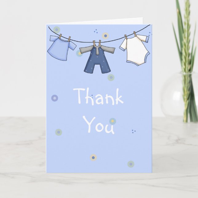 Babydusche Dankeschön Karte für Jungen (Vorderseite)