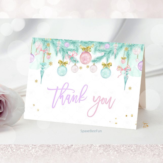 Babydusche Dankeskarte (Santa Baby Baby Shower, thank you card,baby shower invitation, enclosure card, holiday baby shower, )