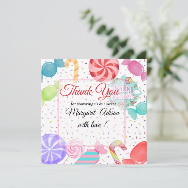 Babydusche Dankeskarte (Stehend Vorderseite)