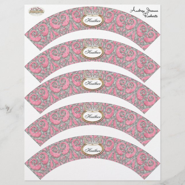 Babydusche Dekoration Cupcake - Royal Princess Cro Flyer (Vorne)