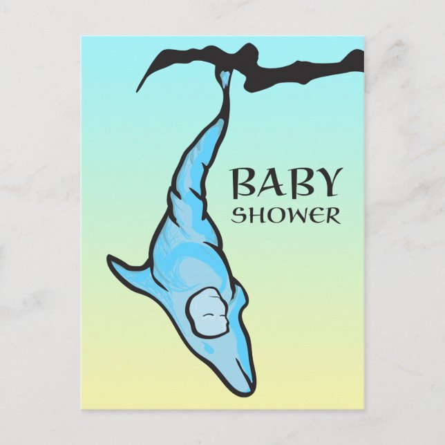 Babydusche (Delfincoon) Einladungspostkarte (Vorderseite)