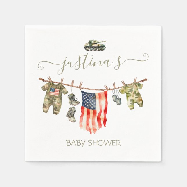 Babydusche der amerikanischen Armee Serviette (Vorderseite)