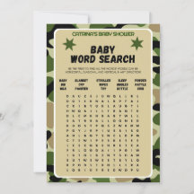 Babydusche der Camouflage - Name, 12x18