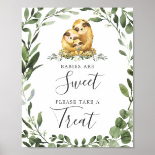 Babydusche der Sloth Family Babys sind süßes Zeich Poster