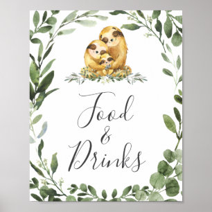 Babydusche der Sloth Family - Unterschrift für Leb Poster
