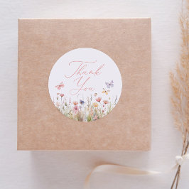 Babydusche der Wildblume Runder Aufkleber