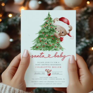 Babydusche des Weihnachtsmanns Einladung
