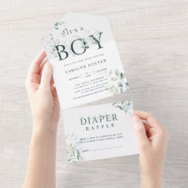 Babydusche | Diaper Raffle All In One Einladung