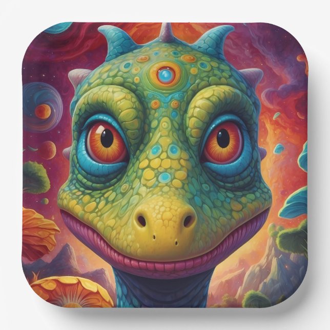 Babydusche Dino-Mite Pappteller (Vorderseite)