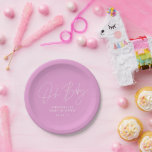 Babydusche Drehbuch modern cerpink elegant Pappteller<br><div class="desc">Baby Dusche Drehbuch moderne,  fett gürtelmädchenhafte pinkfarbene elegante Party Einladung Design.</div>
