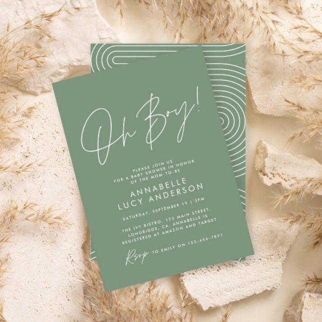 Babydusche Drehbuch modern schlanke, elegant Einladung (Von Creator hochgeladen)