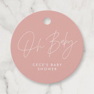 Babydusche Drehbuch moderne gürtelige Rose pink el Geschenkanhänger