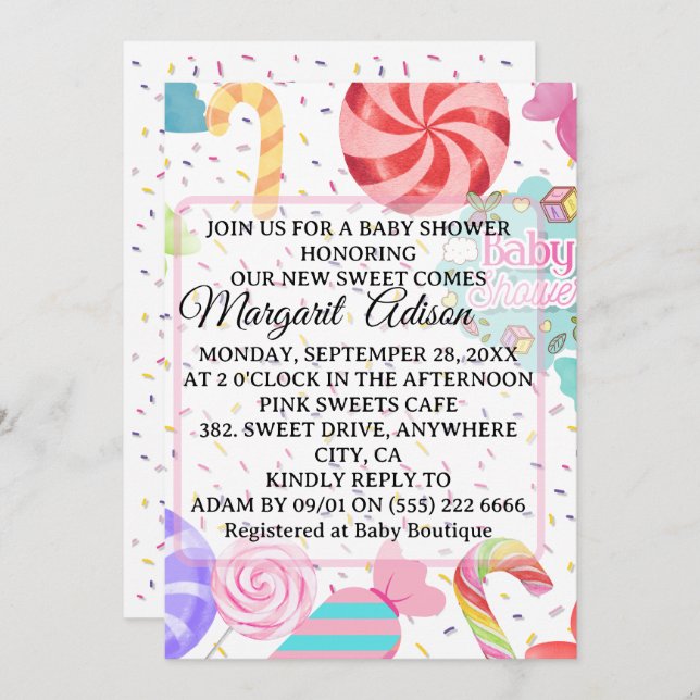 Babydusche Einladung (Vorne/Hinten)