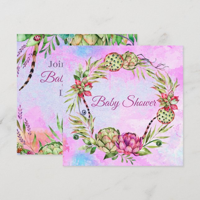 Babydusche Einladung (Vorne/Hinten)