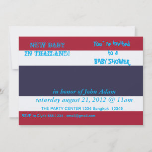 Babydusche Einladung mit der Flagge Thailands