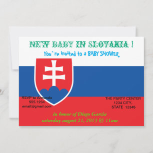 Babydusche Einladung mit Flagge der Slowakei
