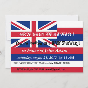 Babydusche Einladung mit Flagge von Hawaii