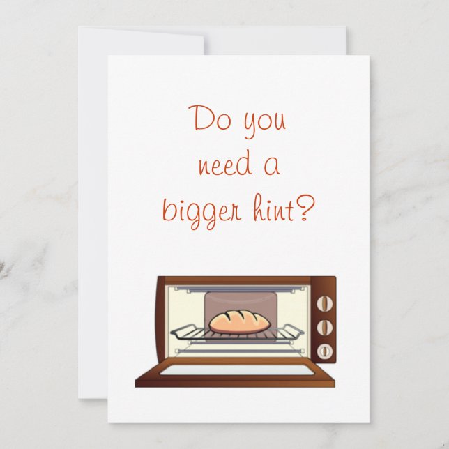 Babydusche Einladung mit Knochen im Ofen (Vorderseite)