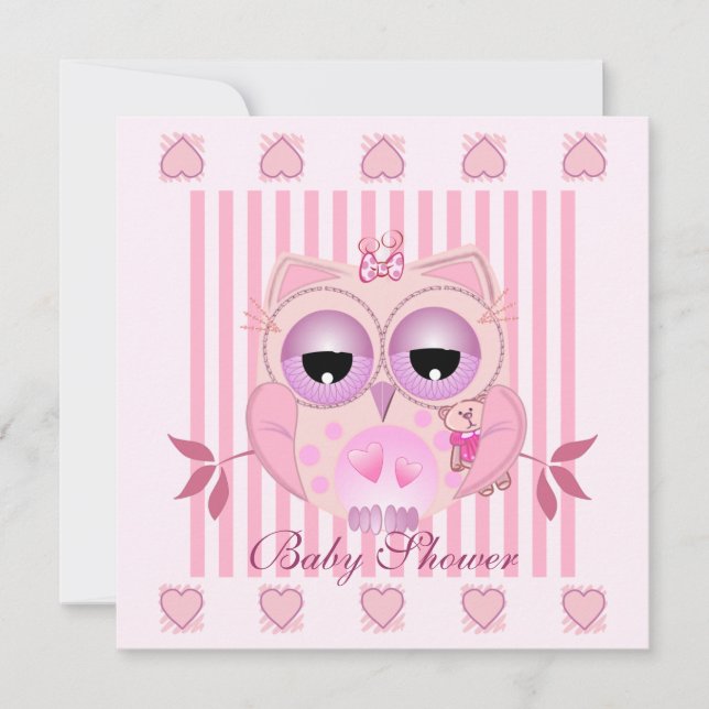 Babydusche Einladung mit niedlichem Babymädchen (Vorderseite)