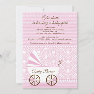 Babydusche Einladung Pink Baby Girl