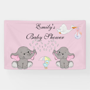 Babydusche, Elefanten, BlueBird und Stork, kundens Banner