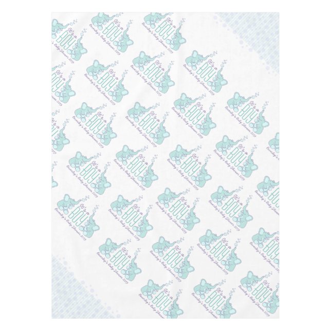 Babydusche Elefantentablette Tischdecke (Vorderseite)