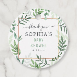 Babydusche Elegante Wasserfarbe Rustikal Botanisch Geschenkanhänger