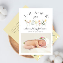 Babydusche Elegantes Script-Wildblume-Foto